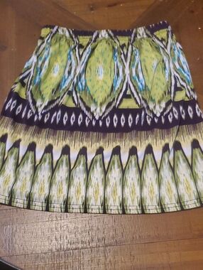 Girls' Lime Patterned Pull-On Skirt